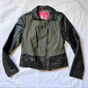 Faux Leather Bomber Jacket